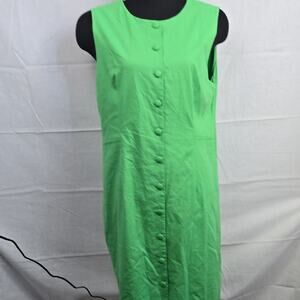 Preston & York Green Sleeveless Button Front‎ Shift Dress – Size 8 NWT